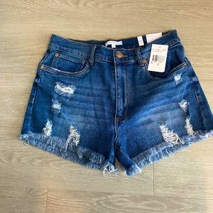 High waisted jean shorts